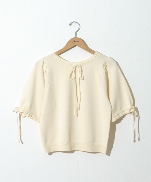 flower（フラワー）の「クラシックリボントップ（Tシャツ/カットソー・レディース・アイボリー/ピンク・FREE）」の21枚目の写真