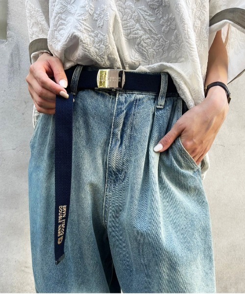 DOUBLE NAME（ダブルネーム）の「バックルロゴガチャベルト/ユニセックス（ベルト・レディース・ボルドー/ベージュ/ネイビー/オフホワイト・FREE）」の8枚目の写真