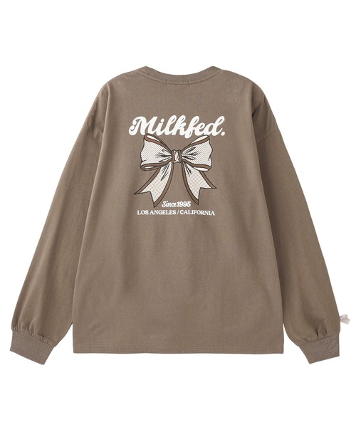 MILKFED.(ミルクフェド)の「RIBBON WIDE L/S TEE(Tシャツ/カットソー・レディース・ホワイト/ブラウン/ブラック・M/L)」の4枚目の写真