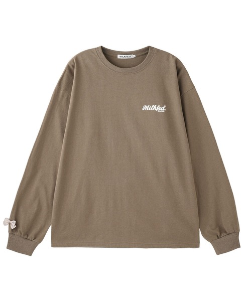MILKFED.(ミルクフェド)の「RIBBON WIDE L/S TEE(Tシャツ/カットソー・レディース・ホワイト/ブラウン/ブラック・M/L)」の5枚目の写真