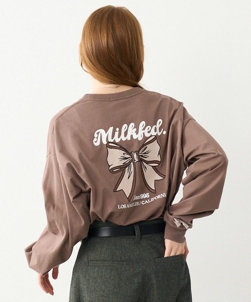 MILKFED.(ミルクフェド)の「RIBBON WIDE L/S TEE(Tシャツ/カットソー・レディース・ホワイト/ブラウン/ブラック・M/L)」の15枚目の写真
