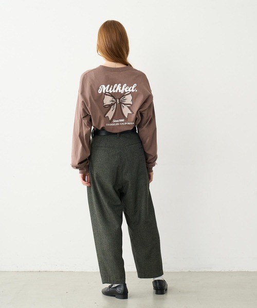 MILKFED.(ミルクフェド)の「RIBBON WIDE L/S TEE(Tシャツ/カットソー・レディース・ホワイト/ブラウン/ブラック・M/L)」の21枚目の写真
