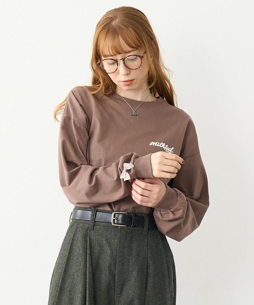MILKFED.(ミルクフェド)の「RIBBON WIDE L/S TEE(Tシャツ/カットソー・レディース・ホワイト/ブラウン/ブラック・M/L)」の16枚目の写真