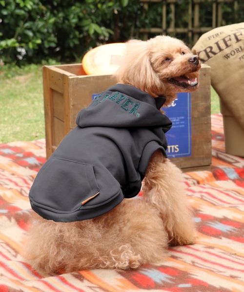 犬服・ドッグウェア】裏起毛DOGフードロゴパーカー（ペットウェア