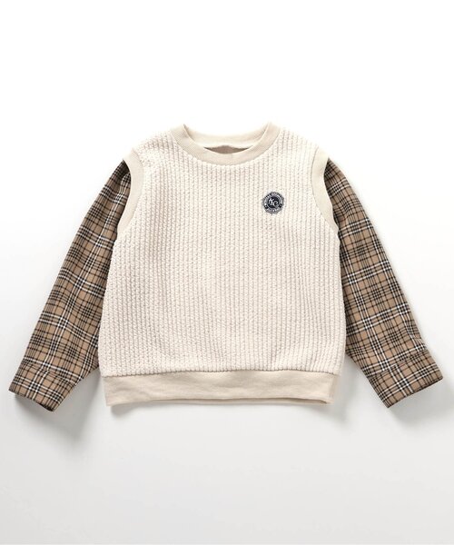 apres les cours（アプレレクール）の「ベストレイヤードTシャツ（Tシャツ/カットソー・キッズ・ブラック/アイボリー・80/90/100/110/120/130）」の14枚目の写真