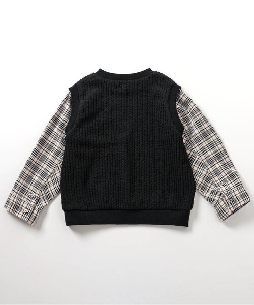 apres les cours（アプレレクール）の「ベストレイヤードTシャツ（Tシャツ/カットソー・キッズ・ブラック/アイボリー・80/90/100/110/120/130）」の15枚目の写真