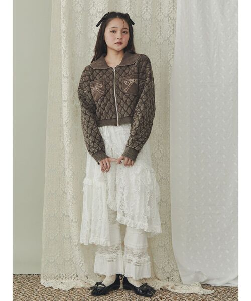 merry jenny（メリージェニー）の「ストーンウォッシュニットカーディガン（カーディガン/ボレロ・レディース・ライトブルー/オフホワイト/グレー/ブラウン・FREE）」の6枚目の写真