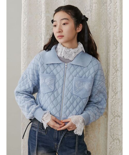 merry jenny（メリージェニー）の「ストーンウォッシュニットカーディガン（カーディガン/ボレロ・レディース・ライトブルー/オフホワイト/グレー/ブラウン・FREE）」の10枚目の写真