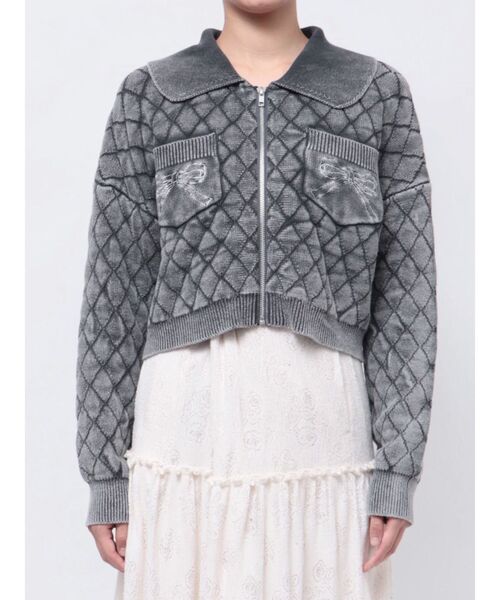 merry jenny（メリージェニー）の「ストーンウォッシュニットカーディガン（カーディガン/ボレロ・レディース・ライトブルー/オフホワイト/グレー/ブラウン・FREE）」の14枚目の写真