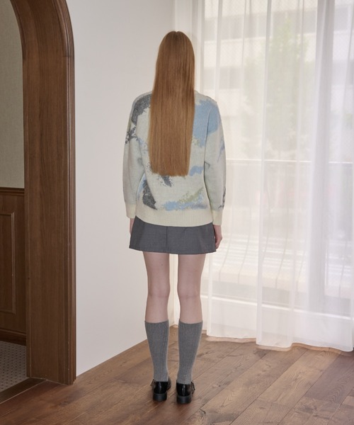 idem(イデム)の「watercolor loose knit/水彩柄ニット(ニット/セーター・レディース・アイボリー/グレー・FREE)」の7枚目の写真