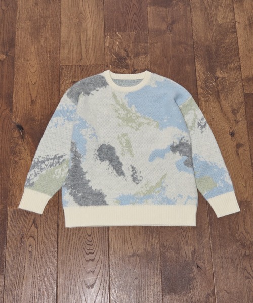 idem(イデム)の「watercolor loose knit/水彩柄ニット(ニット/セーター・レディース・アイボリー/グレー・FREE)」の20枚目の写真