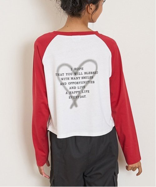 LOVETOXIC（ラブトキシック）の「【LTXC】オーガビッツラグラン長袖Tシャツ（Tシャツ/カットソー・キッズ・レッド/ブラウン/ブラック・S/M/L/LL）」の3枚目の写真