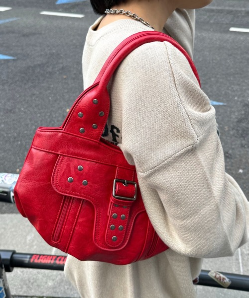 PBLIM(ページボーイリム)の「PBLIM/スタッズミニバッグ(ハンドバッグ・レディース・ブラック/レッド・FREE)」の2枚目の写真