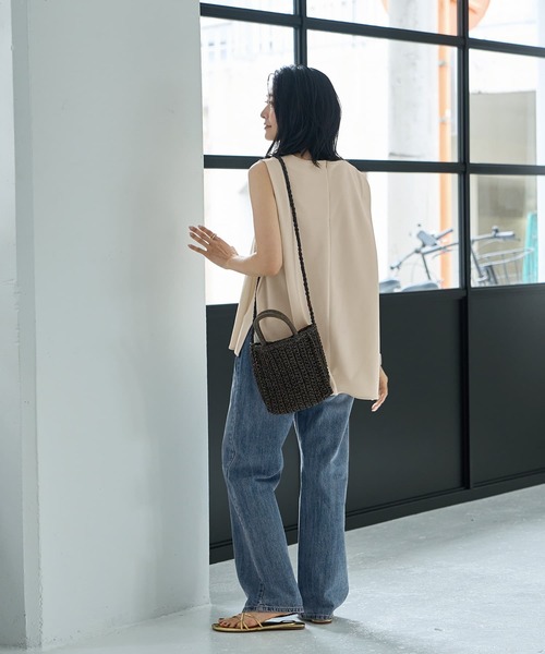 STYLE DELI(スタイルデリ)の「【匠ジョーゼット】サイドボックスチュニック(シャツ/ブラウス・レディース・ホワイト・FREE)」の6枚目の写真