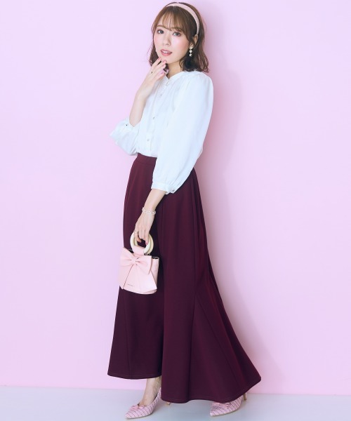 marun（マルン）の「＜大きいサイズ＞ 微光沢ギャザーデザインブラウス marun（シャツ/ブラウス・レディース・グレー系/アイボリー/ピンク・4L/3L/LL/L/5L）」の17枚目の写真