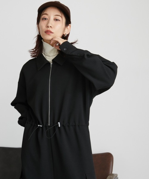 Auntie Rosa Holiday(アンティローザホリデー)の「フロントジップシャツオールインワン(つなぎ/オールインワン・レディース・ブラック/カーキ・FREE)」の15枚目の写真