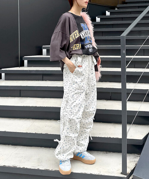 w closet(ダブルクローゼット)の「リメイク切替Tシャツ(Tシャツ/カットソー・レディース・ブラック/オフホワイト・FREE)」の10枚目の写真