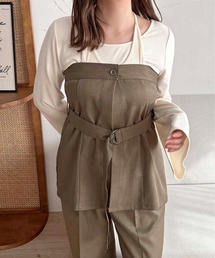 HERRINGBONE LONG ニットベスト カーキ色　オリーブ色 グラフィックプリントニットベスト © OTIS KWAME KYE QUAICOE