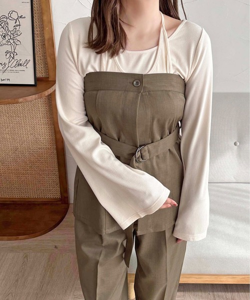 apres jour clair】【セットアップ可能】ベルト付きビスチェ【ZOZOTOWN
