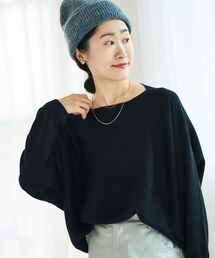 《手洗い可能》ミラノリブ裾ラウンドプルオーバー