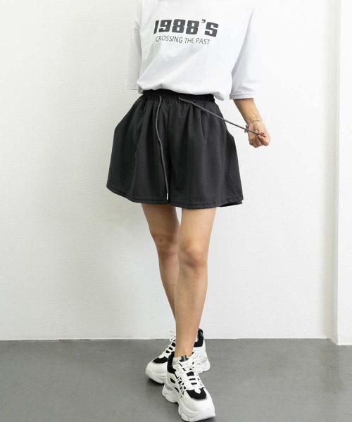 Miniministore（ミニミニストア）の「シンプルAラインショートパンツレディース（スウェットパンツ・レディース・チャコールグレー/ライトベージュ/ブラック・FREE）」の12枚目の写真