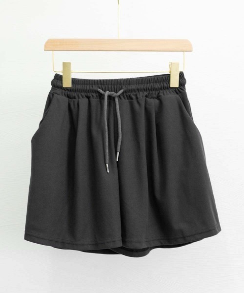 Miniministore（ミニミニストア）の「シンプルAラインショートパンツレディース（スウェットパンツ・レディース・チャコールグレー/ライトベージュ/ブラック・FREE）」の18枚目の写真