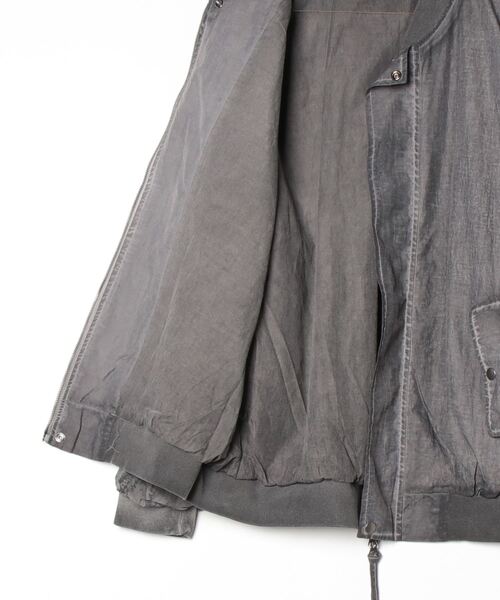 XU(エックスユー)の「ストリートファッション XU エックスユー washed shirring blouson ウォッシュドシャーリングブルゾン MA-1 エムエーワン 羽織り オーバーサイズ 韓国ファッション 韓国ストリート(ブルゾン・メンズ・グレー・ONE SIZE)」の2枚目の写真