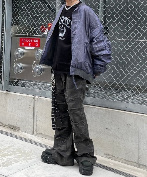 【セール】ストリートファッション XU エックスユー washed shirring blouson ウォッシュドシャーリングブルゾン MA-1 エムエーワン 羽織り オーバーサイズ 韓国ファッション 韓国ストリート（ブルゾン）｜XU（エックスユー） 19,602円