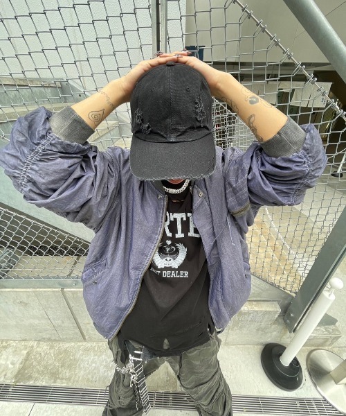 XU(エックスユー)の「ストリートファッション XU エックスユー washed shirring blouson ウォッシュドシャーリングブルゾン MA-1 エムエーワン 羽織り オーバーサイズ 韓国ファッション 韓国ストリート(ブルゾン・メンズ・グレー・ONE SIZE)」の8枚目の写真