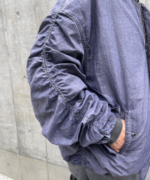 XU(エックスユー)の「ストリートファッション XU エックスユー washed shirring blouson ウォッシュドシャーリングブルゾン MA-1 エムエーワン 羽織り オーバーサイズ 韓国ファッション 韓国ストリート(ブルゾン・メンズ・グレー・ONE SIZE)」の14枚目の写真