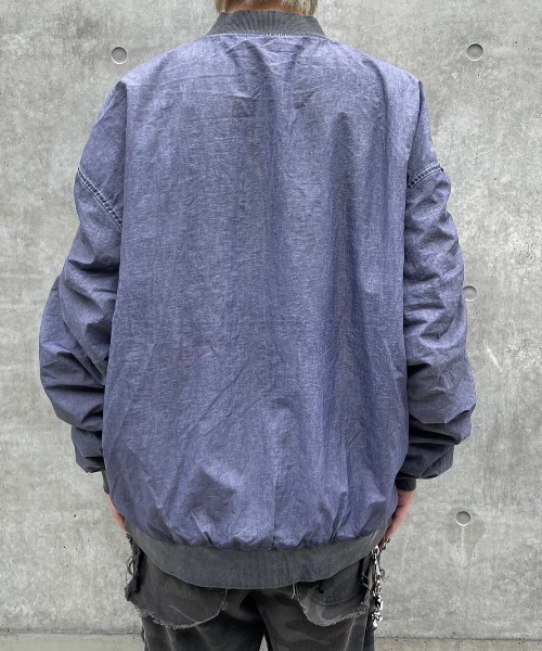 XU(エックスユー)の「ストリートファッション XU エックスユー washed shirring blouson ウォッシュドシャーリングブルゾン MA-1 エムエーワン 羽織り オーバーサイズ 韓国ファッション 韓国ストリート(ブルゾン・メンズ・グレー・ONE SIZE)」の12枚目の写真
