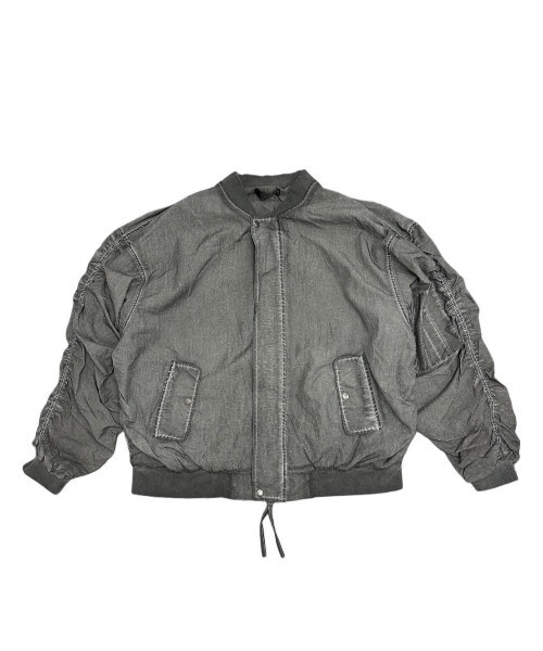 XU(エックスユー)の「ストリートファッション XU エックスユー washed shirring blouson ウォッシュドシャーリングブルゾン MA-1 エムエーワン 羽織り オーバーサイズ 韓国ファッション 韓国ストリート(ブルゾン・メンズ・グレー・ONE SIZE)」の19枚目の写真