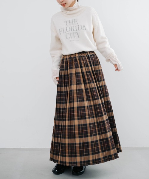 refinedworks（リファインドワークス）の「【refinedworks】人気のチェックプリーツスカート（スカート・レディース・グレー/ダークブラウン/ブラウン/レッド/グリーン・MEDIUM/FREE）」の3枚目の写真