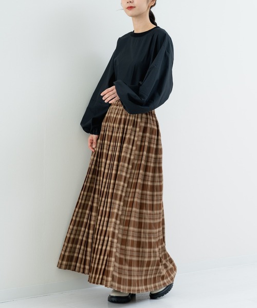 refinedworks（リファインドワークス）の「【refinedworks】人気のチェックプリーツスカート（スカート・レディース・グレー/ダークブラウン/ブラウン/レッド/グリーン・MEDIUM/FREE）」の13枚目の写真