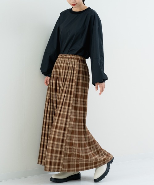 refinedworks（リファインドワークス）の「【refinedworks】人気のチェックプリーツスカート（スカート・レディース・グレー/ダークブラウン/ブラウン/レッド/グリーン・MEDIUM/FREE）」の15枚目の写真