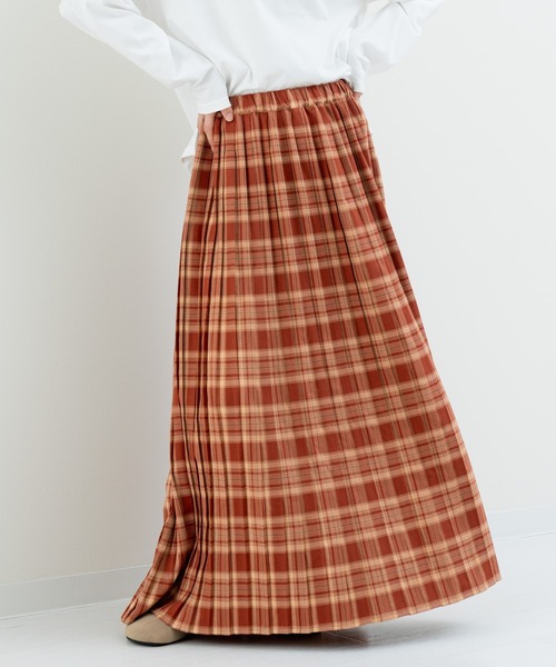 refinedworks（リファインドワークス）の「【refinedworks】人気のチェックプリーツスカート（スカート・レディース・グレー/ダークブラウン/ブラウン/レッド/グリーン・MEDIUM/FREE）」の11枚目の写真