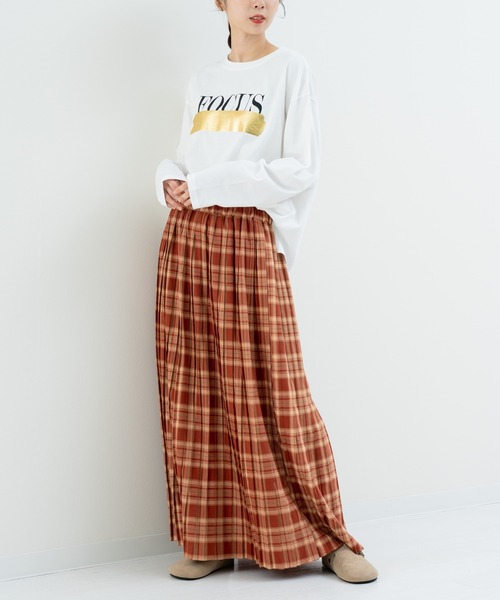 refinedworks（リファインドワークス）の「【refinedworks】人気のチェックプリーツスカート（スカート・レディース・グレー/ダークブラウン/ブラウン/レッド/グリーン・MEDIUM/FREE）」の18枚目の写真