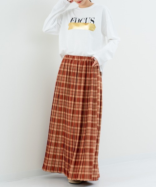 refinedworks（リファインドワークス）の「【refinedworks】人気のチェックプリーツスカート（スカート・レディース・グレー/ダークブラウン/ブラウン/レッド/グリーン・MEDIUM/FREE）」の19枚目の写真