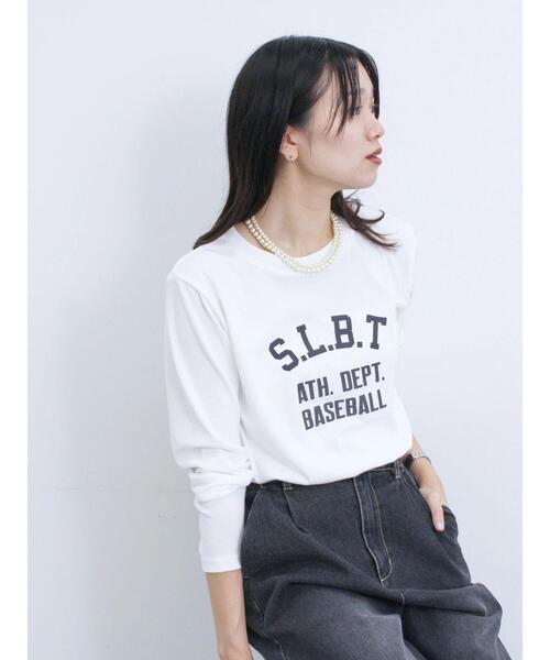 Samansa Mos2 blue（サマンサモスモスブルー）の「ロゴプリントロンT（Tシャツ/カットソー・レディース・チャコールグレー/オフホワイト/シルバーグレー・F）」の8枚目の写真