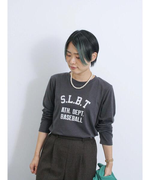 Samansa Mos2 blue（サマンサモスモスブルー）の「ロゴプリントロンT（Tシャツ/カットソー・レディース・チャコールグレー/オフホワイト/シルバーグレー・F）」の13枚目の写真