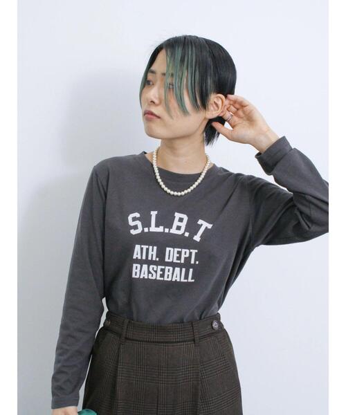 Samansa Mos2 blue（サマンサモスモスブルー）の「ロゴプリントロンT（Tシャツ/カットソー・レディース・チャコールグレー/オフホワイト/シルバーグレー・F）」の14枚目の写真
