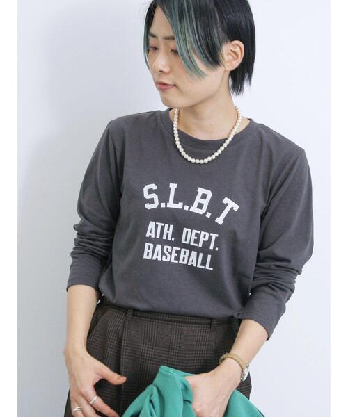 Samansa Mos2 blue（サマンサモスモスブルー）の「ロゴプリントロンT（Tシャツ/カットソー・レディース・チャコールグレー/オフホワイト/シルバーグレー・F）」の16枚目の写真