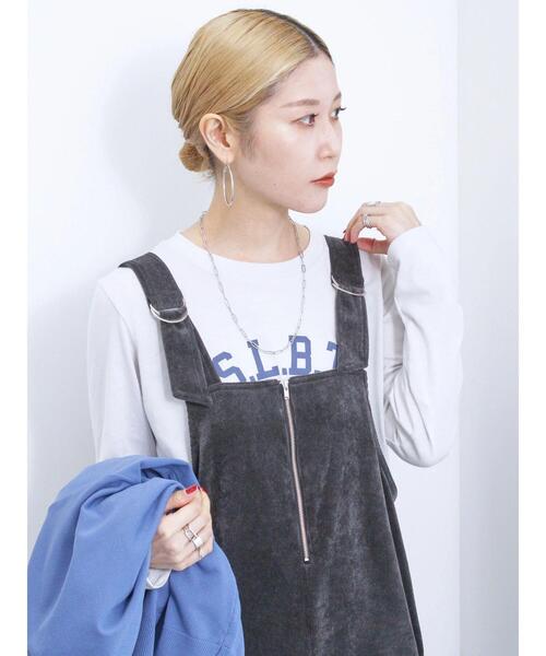 Samansa Mos2 blue（サマンサモスモスブルー）の「ロゴプリントロンT（Tシャツ/カットソー・レディース・チャコールグレー/オフホワイト/シルバーグレー・F）」の19枚目の写真