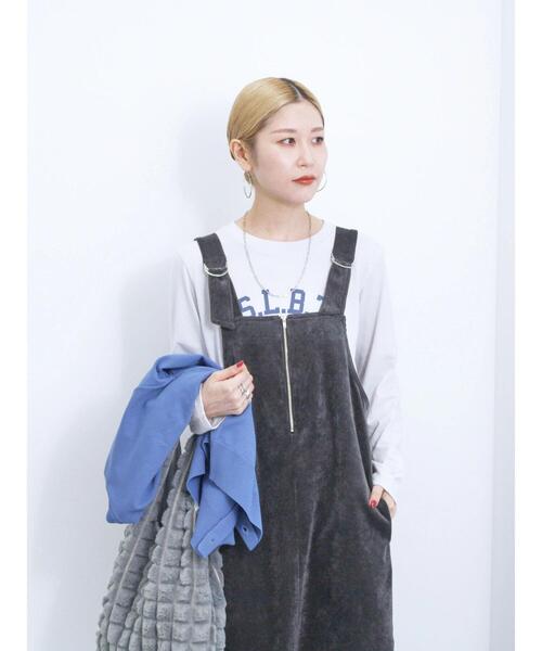 Samansa Mos2 blue（サマンサモスモスブルー）の「ロゴプリントロンT（Tシャツ/カットソー・レディース・チャコールグレー/オフホワイト/シルバーグレー・F）」の20枚目の写真