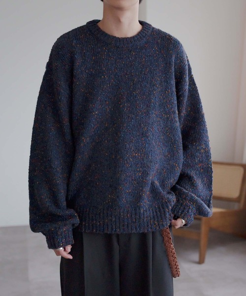 epnok(エプノック)の「カラーネップルーズニット(ニット/セーター・メンズ・ネイビー/ブラック/グレー・SMALL/LARGE/MEDIUM)」の3枚目の写真