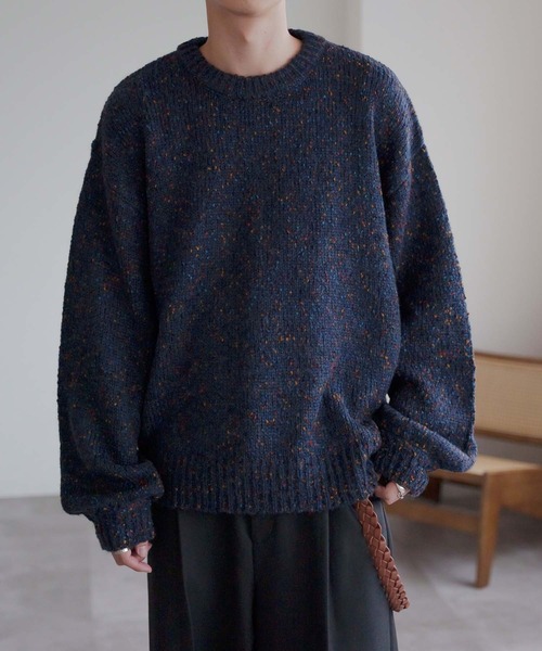 epnok(エプノック)の「カラーネップルーズニット(ニット/セーター・メンズ・ネイビー/ブラック/グレー・SMALL/LARGE/MEDIUM)」の4枚目の写真