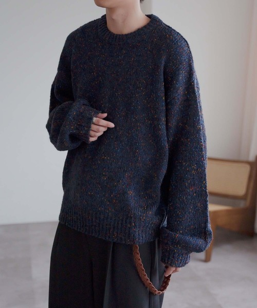 epnok(エプノック)の「カラーネップルーズニット(ニット/セーター・メンズ・ネイビー/ブラック/グレー・SMALL/LARGE/MEDIUM)」の6枚目の写真