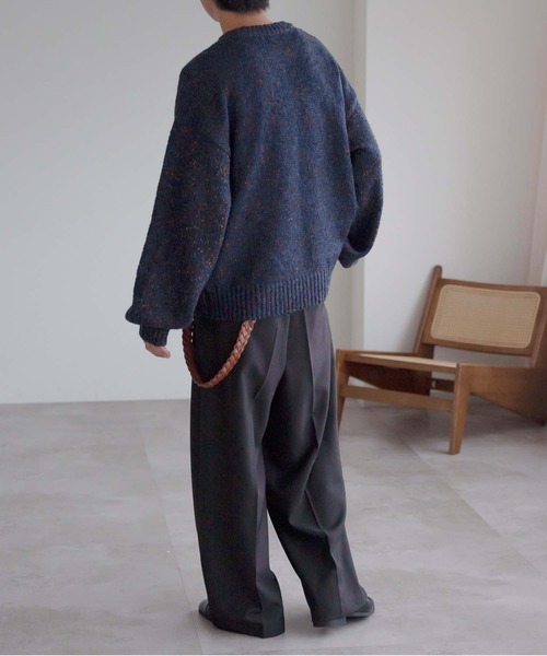 epnok(エプノック)の「カラーネップルーズニット(ニット/セーター・メンズ・ネイビー/ブラック/グレー・SMALL/LARGE/MEDIUM)」の11枚目の写真