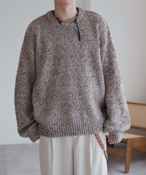 epnok(エプノック)の「カラーネップルーズニット(ニット/セーター・メンズ・ネイビー/ブラック/グレー・SMALL/LARGE/MEDIUM)」の22枚目の写真