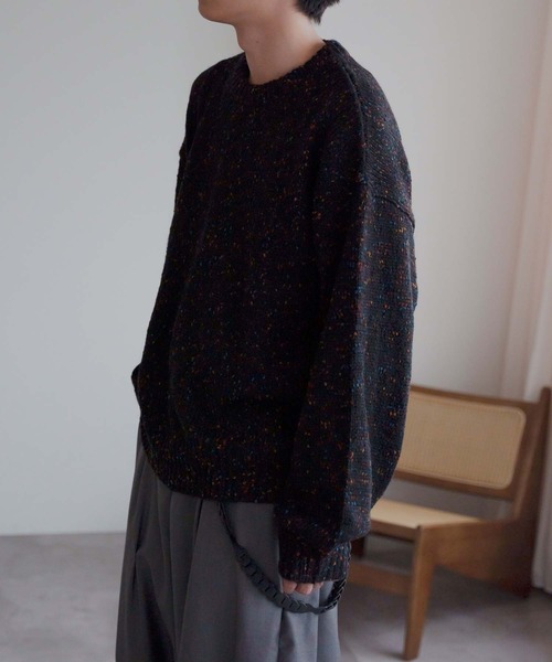 epnok(エプノック)の「カラーネップルーズニット(ニット/セーター・メンズ・ネイビー/ブラック/グレー・SMALL/LARGE/MEDIUM)」の14枚目の写真